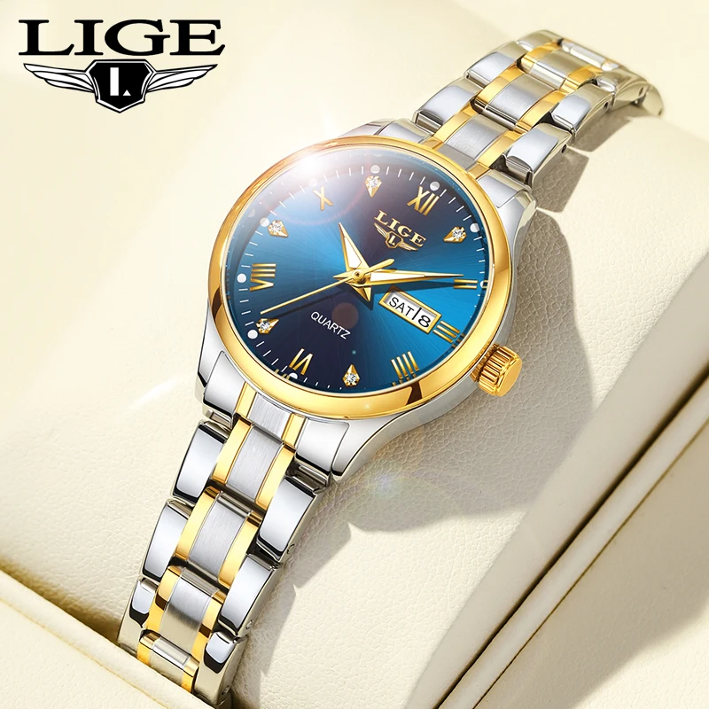 2025 New Luxury Women Watches LIGE Brand Fashion Elegant Quartz Wristwatches Waterproof Luminous Ladies Watch Gifts Reloj Mujer