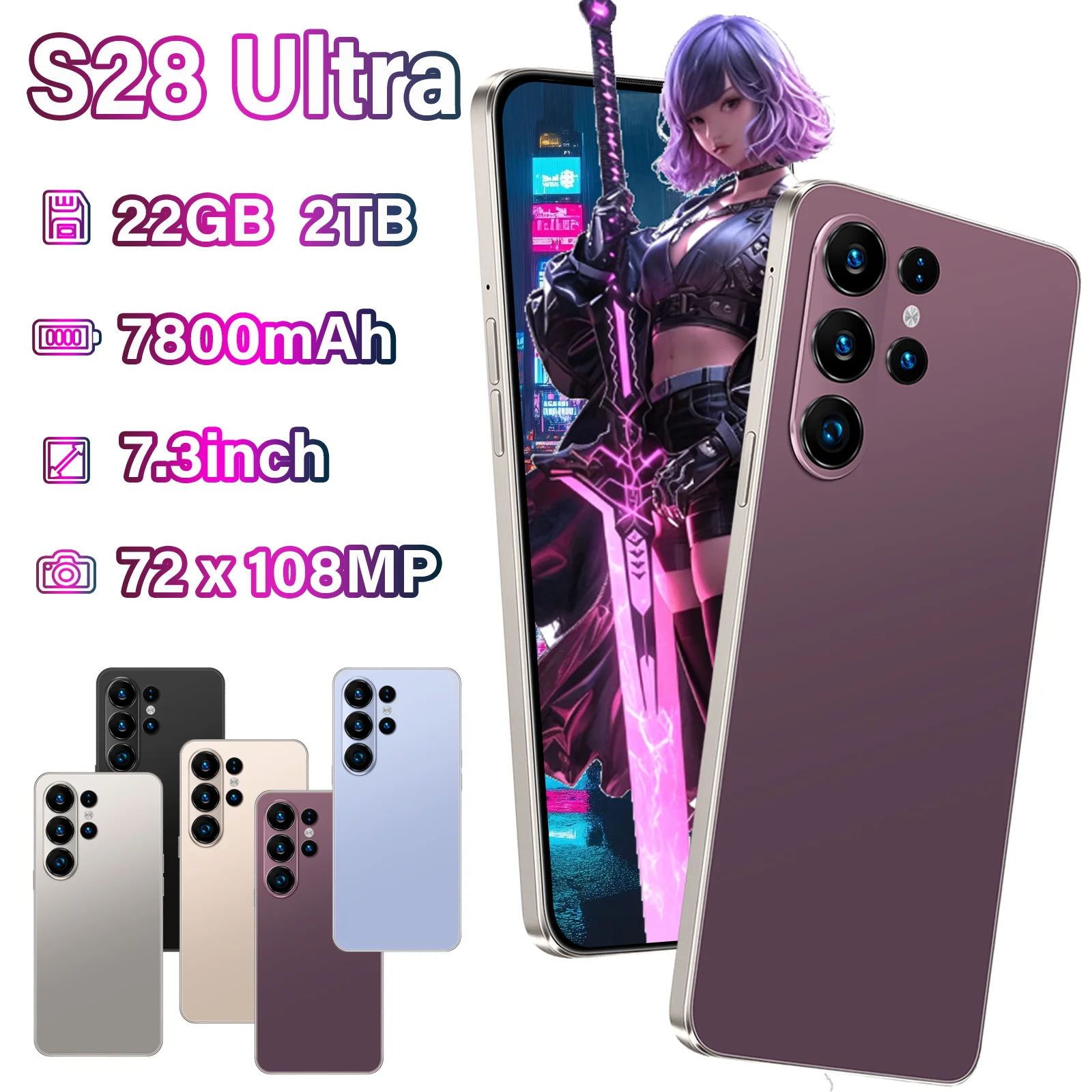 

NEW Screen Protector For SMS S28 Ultra Smartphone Accessories 7.3inch Original Global Edition Mobile Dual Card HD