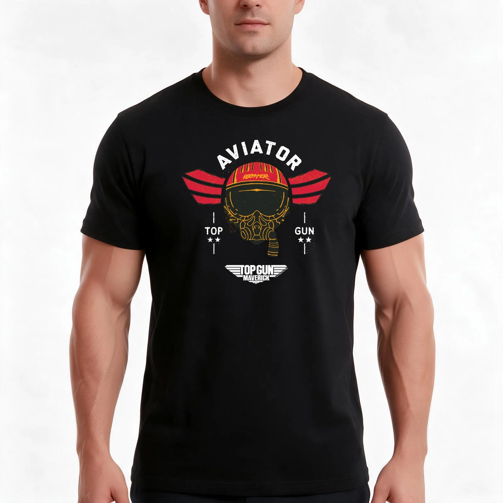 Top Gun: Maverick Rooster Aviator Helmet Poster T-Shirt, Summer Casual Cotton Tee, Oversized Streetwear Tops, Unisex Men Women