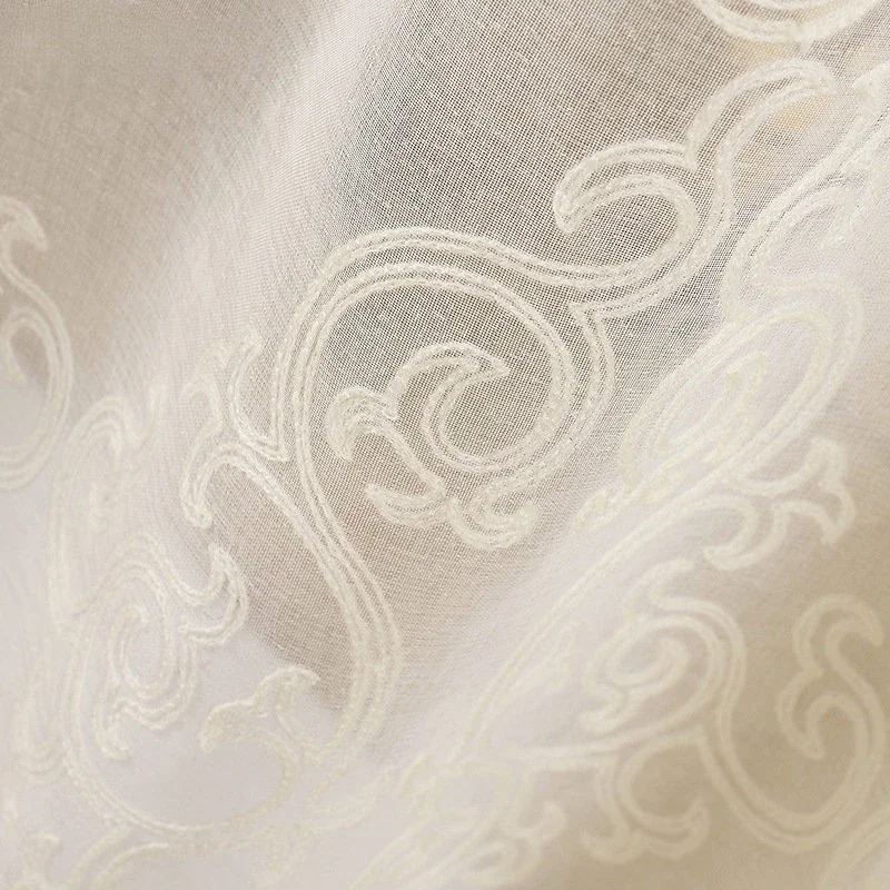 

Cotton Linen Embroidered Tulle Sheer Luxury Curtains for Living Dining Room Bedroom Modern European Fresh Window Customize