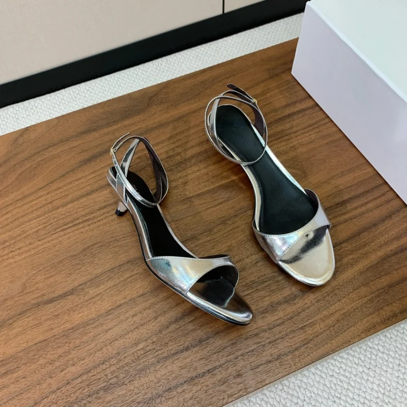 2026 New Model: Simple Round Head, Bare Toe, One-Strap, Thin Heel Sandals for Women – Versatile, Casual