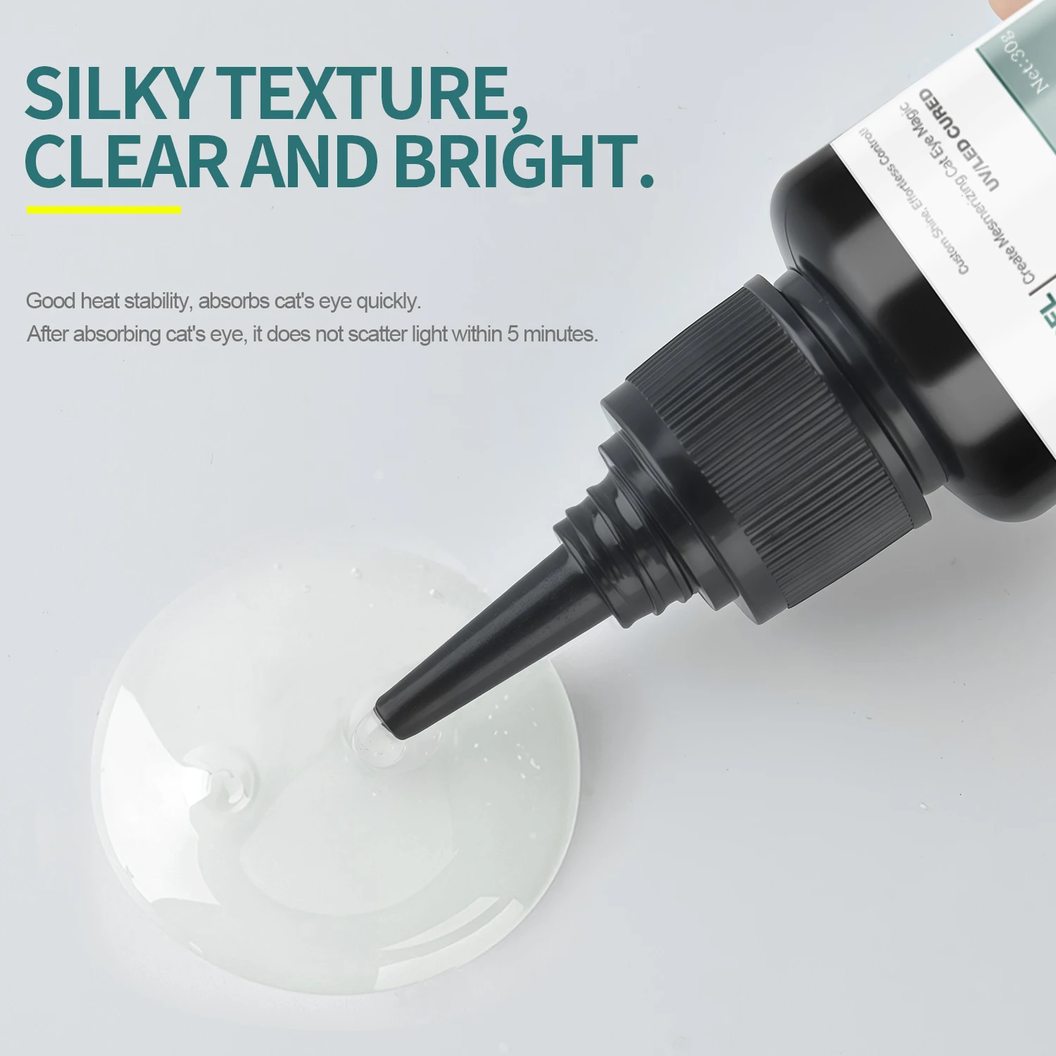 Nailpop القط العين جل مزيج مسحوق الصباغ واضح DIY بها بنفسك مسمار الفن الحرباء تأثير طويل ارتداء UV/LED علاج معطف فوقي حجم كبير 30 مللي #2