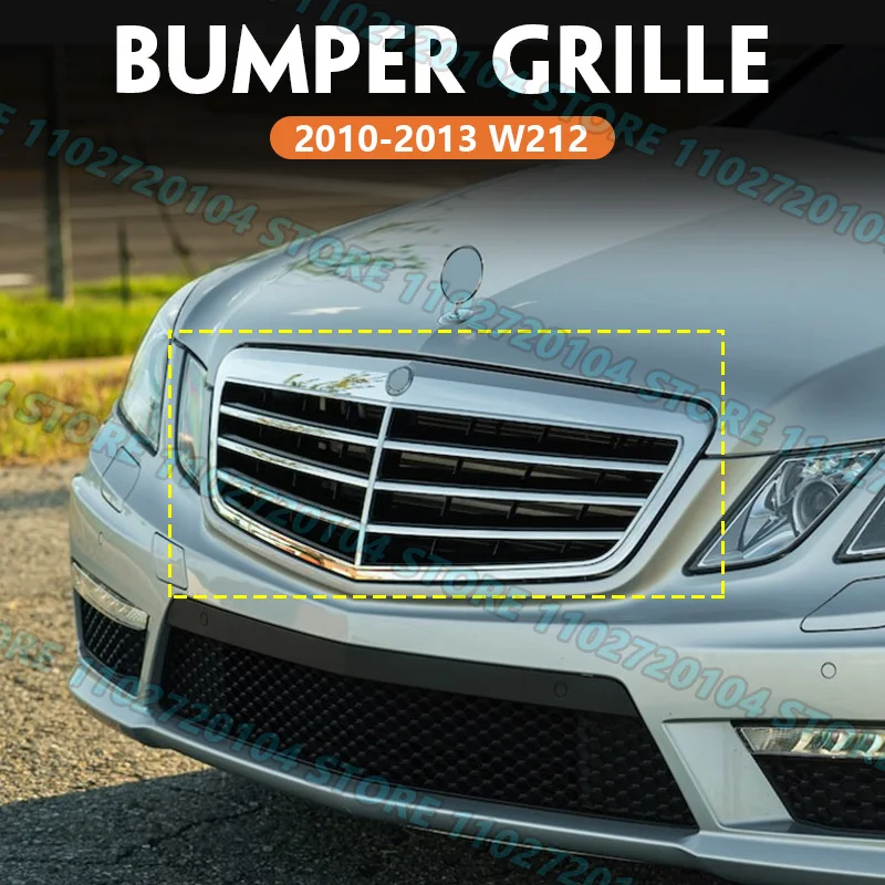 for W212 2010-2013 Mercedes Benz E200 E250 E300 E350 E500 Front Bumper Radiator Grill Mesh Middle Net A2128800583 2128800583
