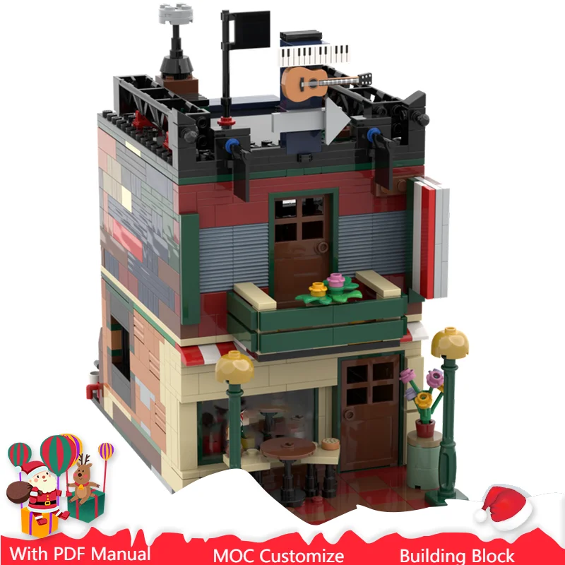 

Популярный 920 шт. MOC City Views, модульный парк, кафе, строительный блок, сделай сам, образовательная сборка, детская игрушка, подарки на Рождество и день рождения