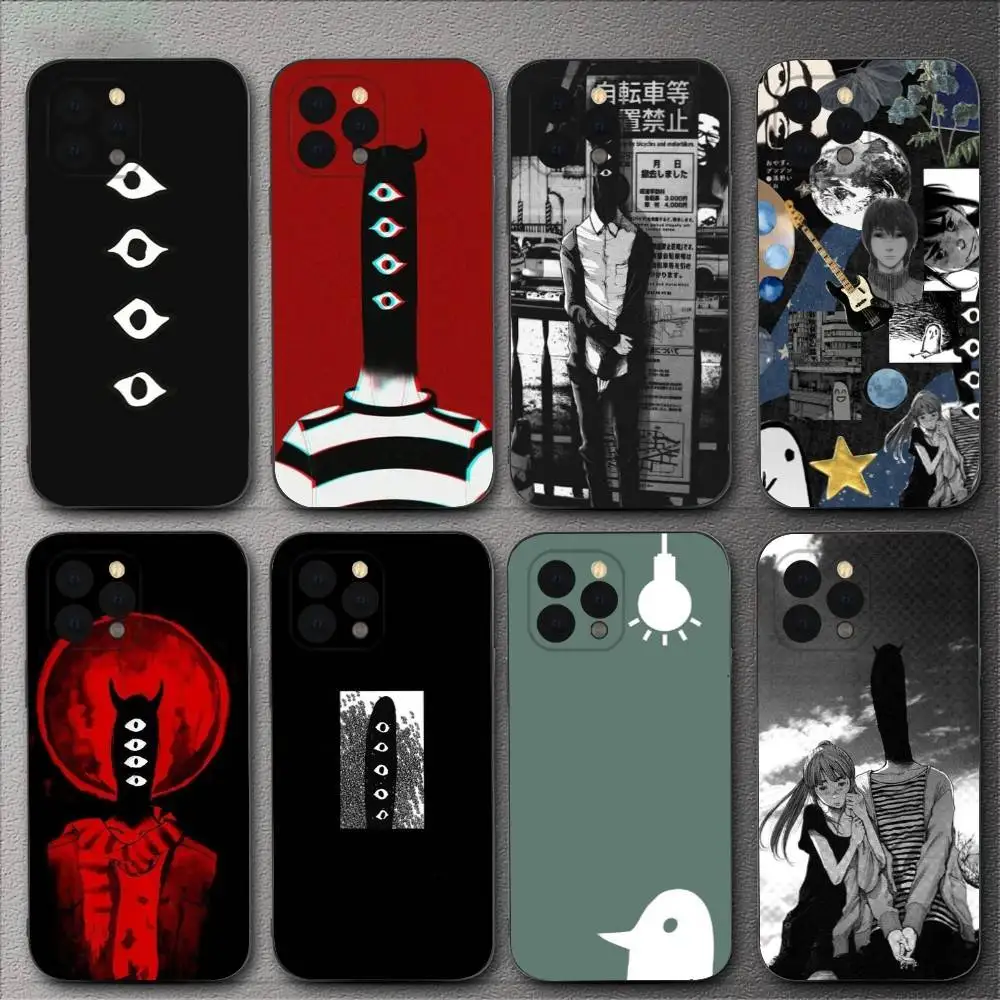 

Goodnight Punpun Phone Case For iPhone 16,15,14,13,12,11,XS,XR,X,8,7,Pro,Max,Plus,mini Silicone Black Cover