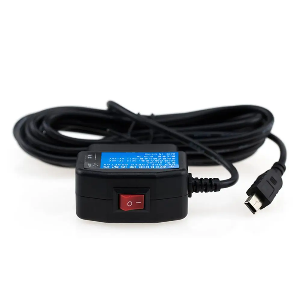 5V 3A Mini Micro Auto 5PIN USB Ports OBD Cigarette Adapter Lighter Power Box Car 3.5m Switch Cable For Dash Cam Charging Tools