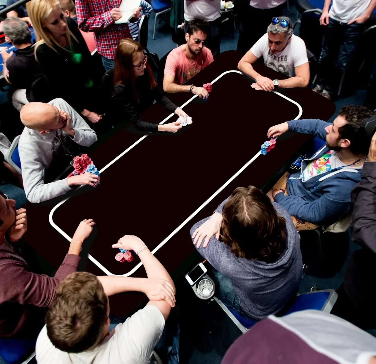 Alas Meja Karet Permainan Meja Poker Texas Hold 'em 120X60Cm, Alas Meja Pesta Permainan Multi Pemain, Alas Meja Poker Antiselip