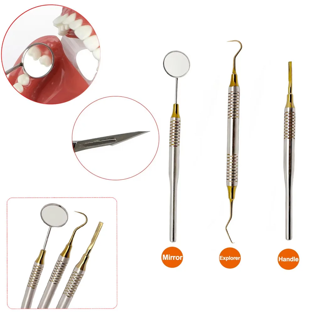 Premium Stainless Steel Dental Mouth Mirror Probe Professional Teeth Cleaning Exam Tool Oral Health Inspection Instrument