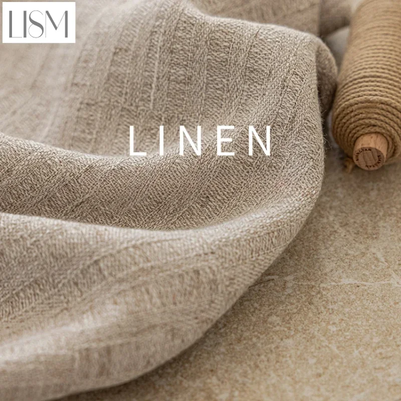 

French Luxury Curtains For Living Room Bedroom Dining Semi-blackout Cream Linen Curtain Simple Tea Study Room Light-proof Tulle