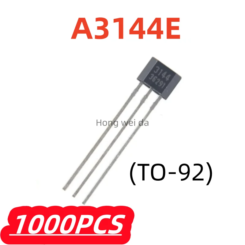1000Pcs/lot 100% New A3144E A3144 TO-92 3144 Hall Sensor 3144 Unipolar Switching Hall Element