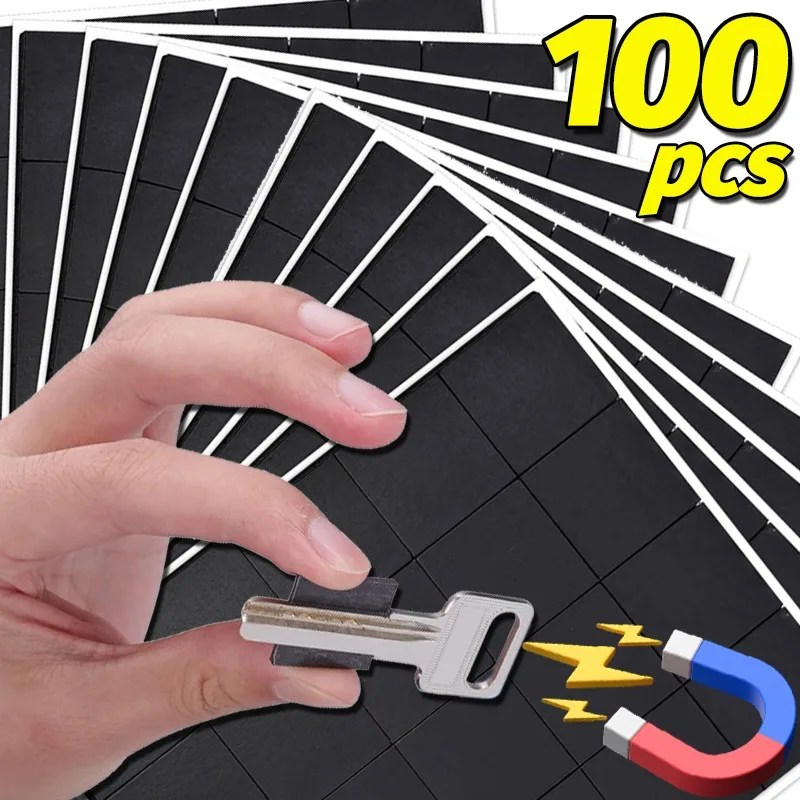 

Magnetic Self Adhesive Sheets Square Hangable Suction Cup Stickers Refrigerator Blackboard Office DIY Anti Slip Fixed Decoration