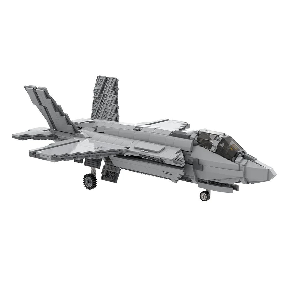 MOC F-35 B Darth Designer Model Building Blocks Military Fighter Aircraft Sweep Wing Aircraft Brick Toy Adult Gift