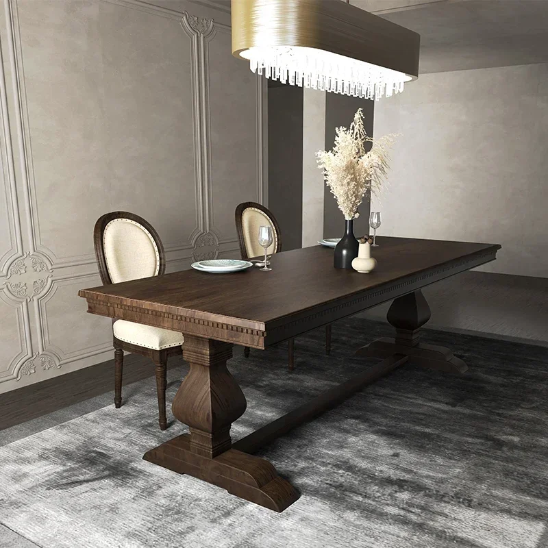 Dining table French household, dining table simple European, long table simple conference office