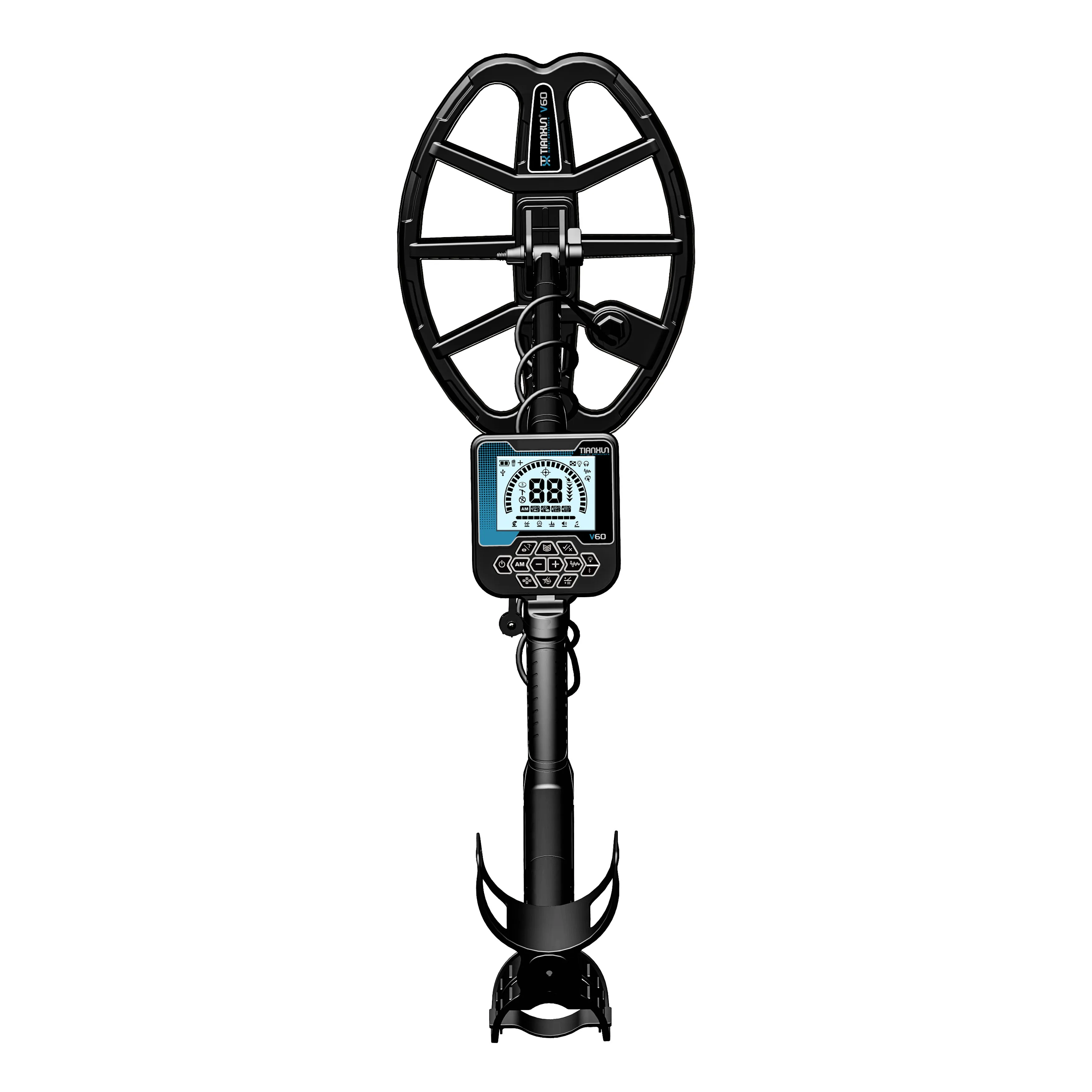 V60 Portable Underground Metal Detector Fixed Point Detection Professional Handheld Treasure Hunting Tool for OutdoorProspecting