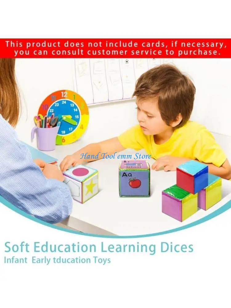 H37F Pocket Dices DIY Education Playing Dices Classroom Soft Dices with Clear Pocket