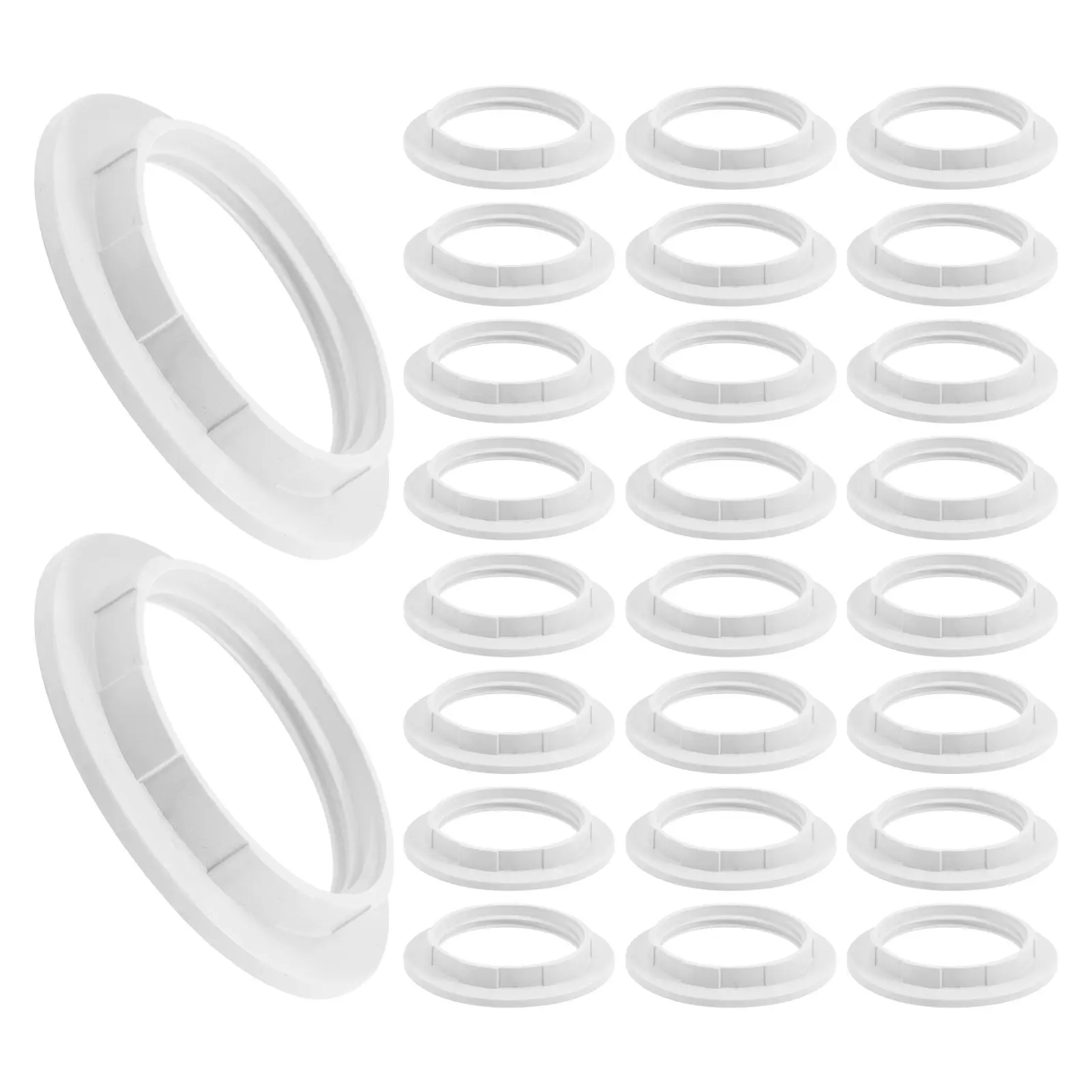 30Pcs Medium Base Lamp Shade Rings E27 Threaded Lampshade Adapter Collar Ring for Ceiling Fixture Sconce Light Shade Reducer