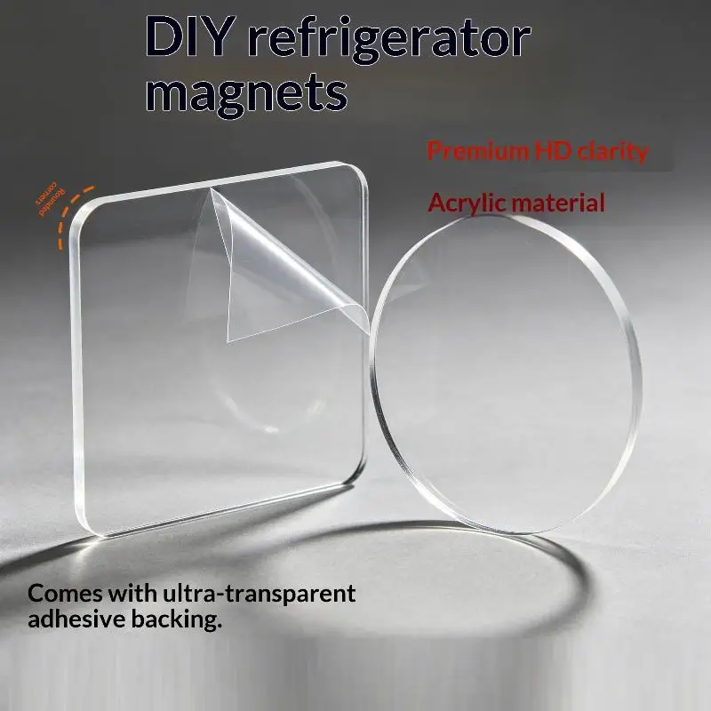 10Pcs DIY Fridge Acrylic Magnet Craft with Adhesive Backing Christmas Home Decoration Wedding Birthday Party Handmade Gifts
