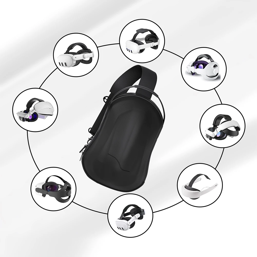 حقيبة حمل محمولة حافظة صلبة بكتف واحد حقيبة تخزين للسفر لملحقات Meta Quest 3/2 Pico 4 Ultra VR