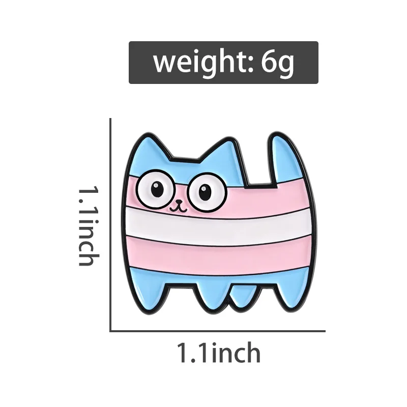 Rainbow Cat Enamel Pins Custom LGBT Pride Day Brooches Lapel Badges Clothes Animal Gay Jewelry Gift for Lover Friends