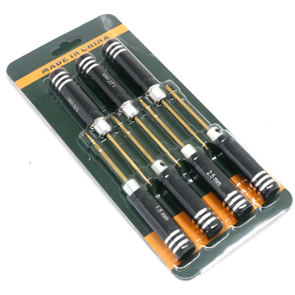 7pcs placcatura in titanio Mini cacciavite esagonale di precisione Set di strumenti Driver a brugola per RC elicottero Drone strumenti di riparazione del modello di aeromobile
