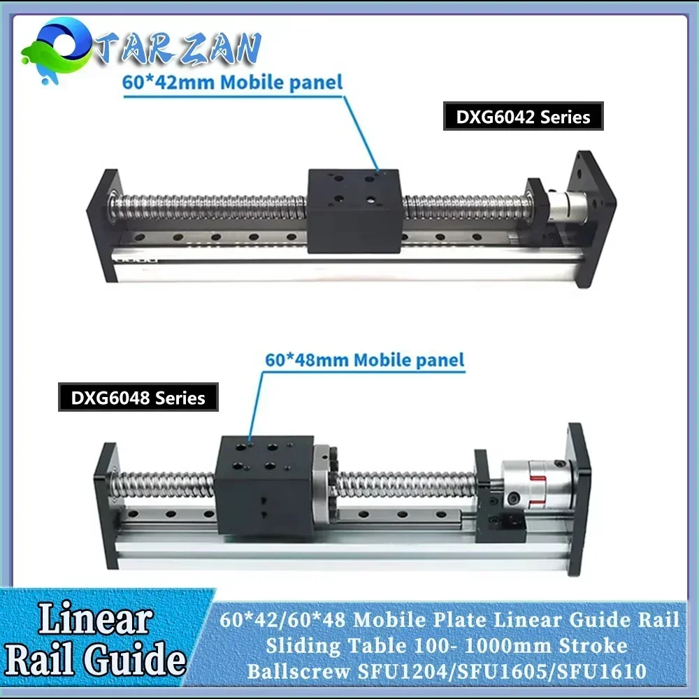 

Linear Guide Rail Single Rail Sliding Table 100-1000mm Stroke Ballscrew SFU1204/1605/1610 CNC XYZ Axis Support Nema23 Step Motor