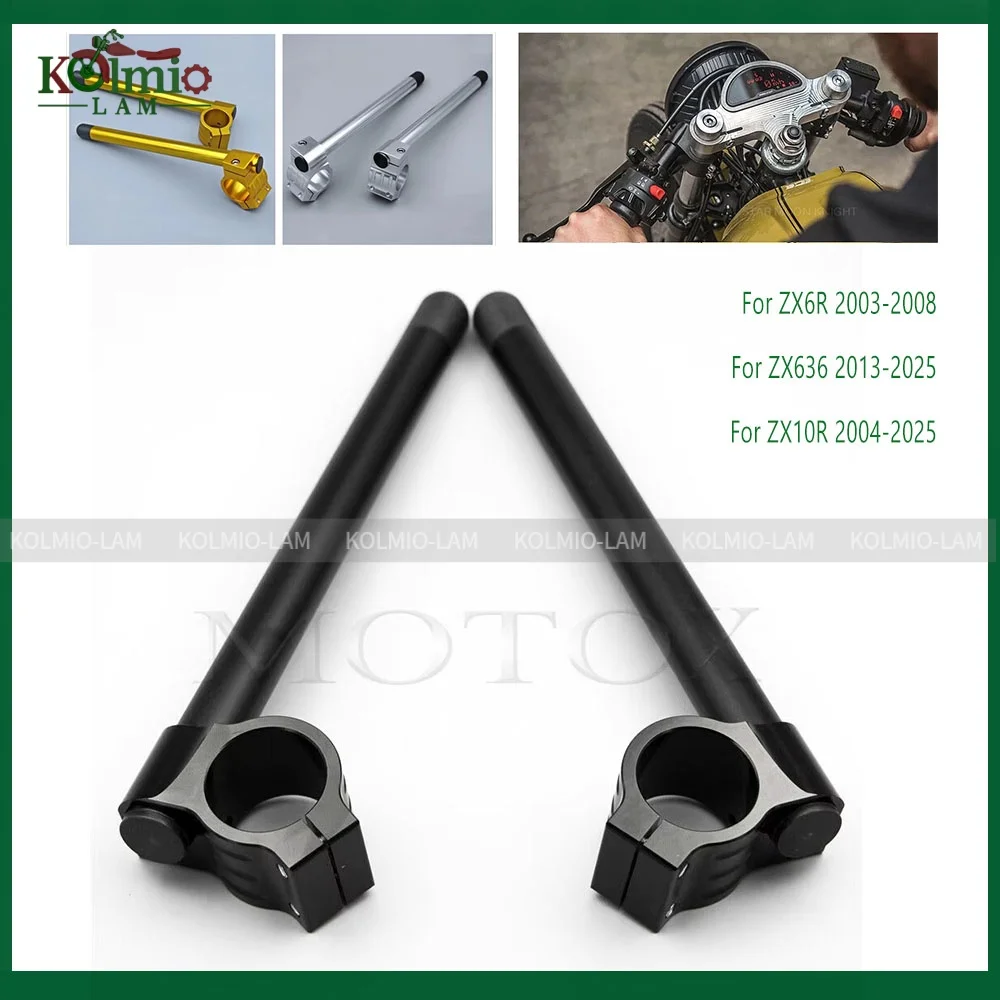 Fit for 2004 - 2025 KAWASAKI ZX-6R ZX636 ZX10R Motorcycle Handlebar Clip-On Fork Tube Handle Bar ZX-10R ZX6R 2024 2023 2022 2021
