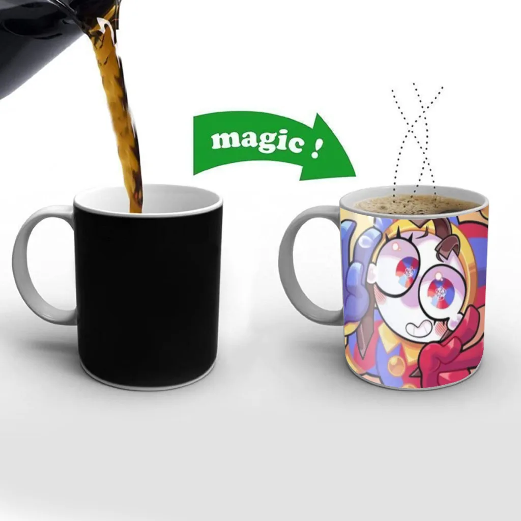 Cartoon The Amazing Digital C-Circus Vintage Friends Birthday Gifts Color Changing Magic Ceramic Creative Coffee Mugs Tea Cups