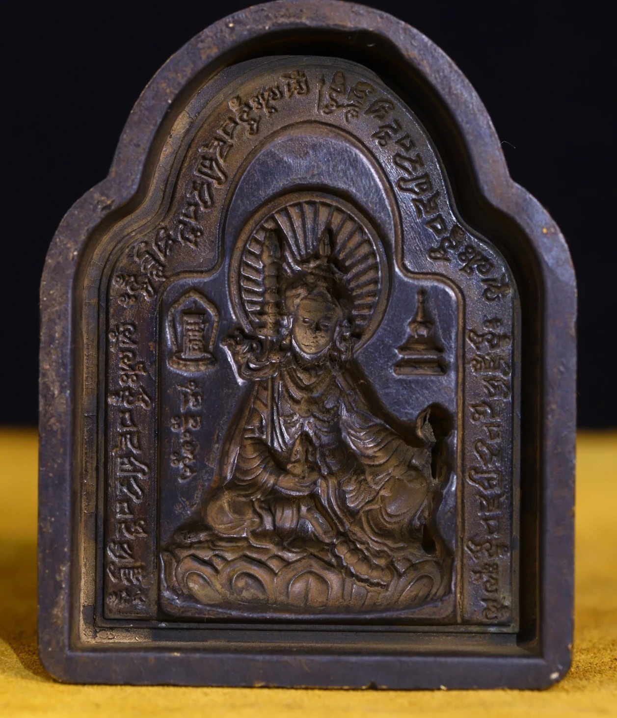 9 Cm Tibet Buddhism Brass Guru Rinpoche Padmasambhava Buddha Mould Seal Sculpture