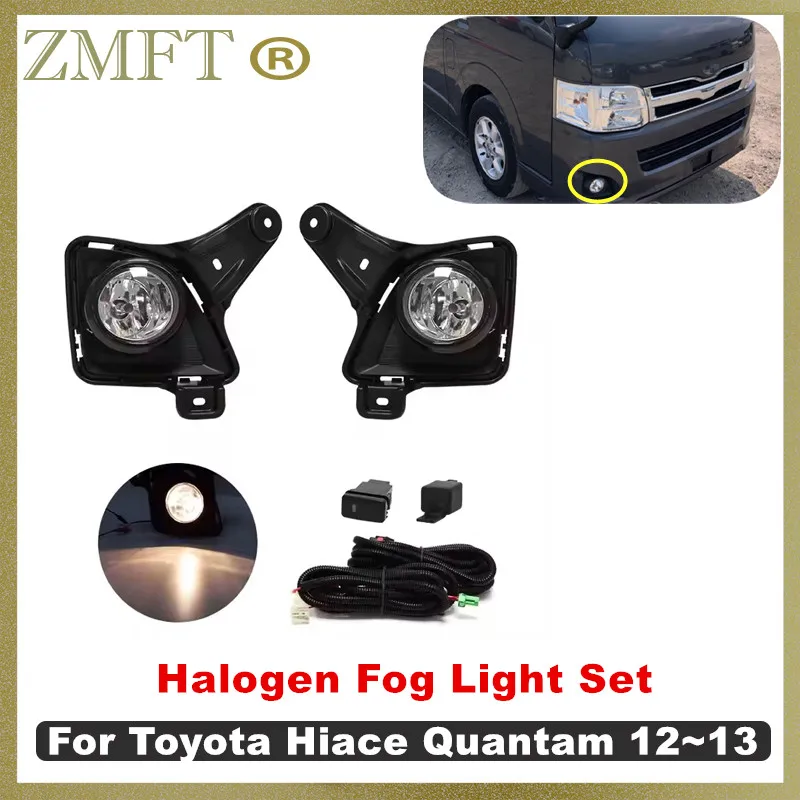 

1Set Halogen Lights Front Bumper Auto Driving Lamp Fog Light For Toyota Hiace/Quantam 2012 2013 With Wires Harness