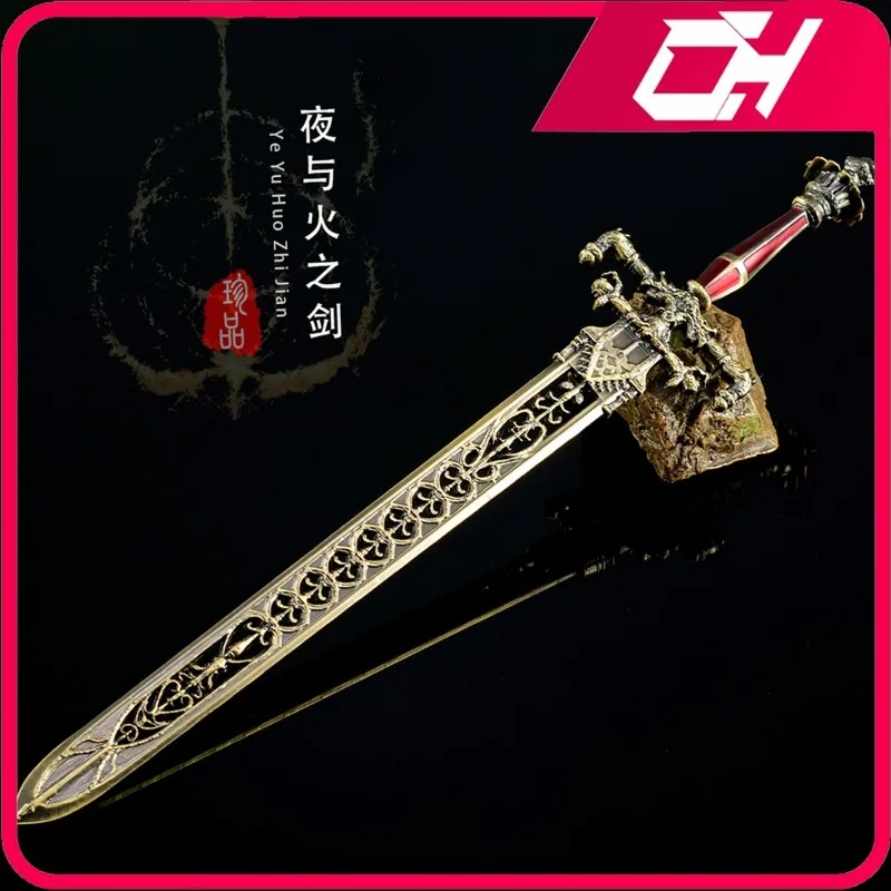 30 cm Spada della Notte e Anello di Fiamma Gioco Periferico Tutto in Metallo Eldened Confezione Regalo Giocattolo Samurai Accessori Artigianali Ornamenti Collezioni
