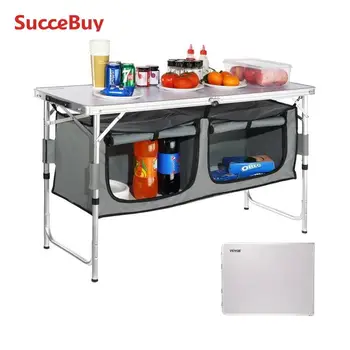 SucceBuy Camping Kitchen Table Quick set-up Folding Camping Table MDF Camping Table for Outdoor Picnics BBQ Camping RV Traveling 1