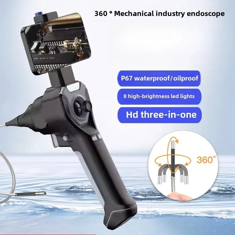 360 degree steering industrial endoscope pipe high definition lens without screen