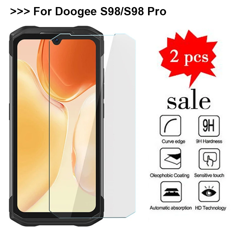 2PCS Tempered Glass Doogee S98 Pro Screen Protector Film Protective Glass For Cristal Doogee S98 Pro S98Pro Pelicula De Vidrio