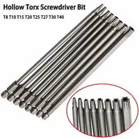 Magnetic Torx Screwdriver Bit 200mm Extra Long T8-T40 Star Drill Bit Screw Driver Tips 1/4 Hex Shank For Rotary Tool