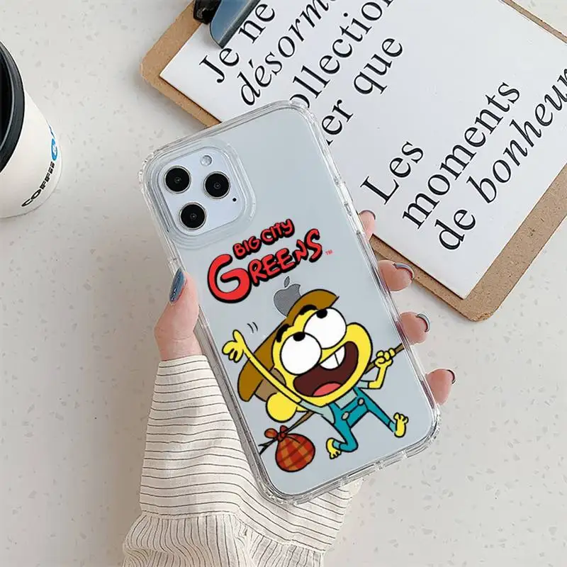 Cartoon Big City Greens Phone Case For iPhone 11 12 Mini 13 14 Pro XS Max X 8 7 6s Plus 5 SE XR Transparent Shell