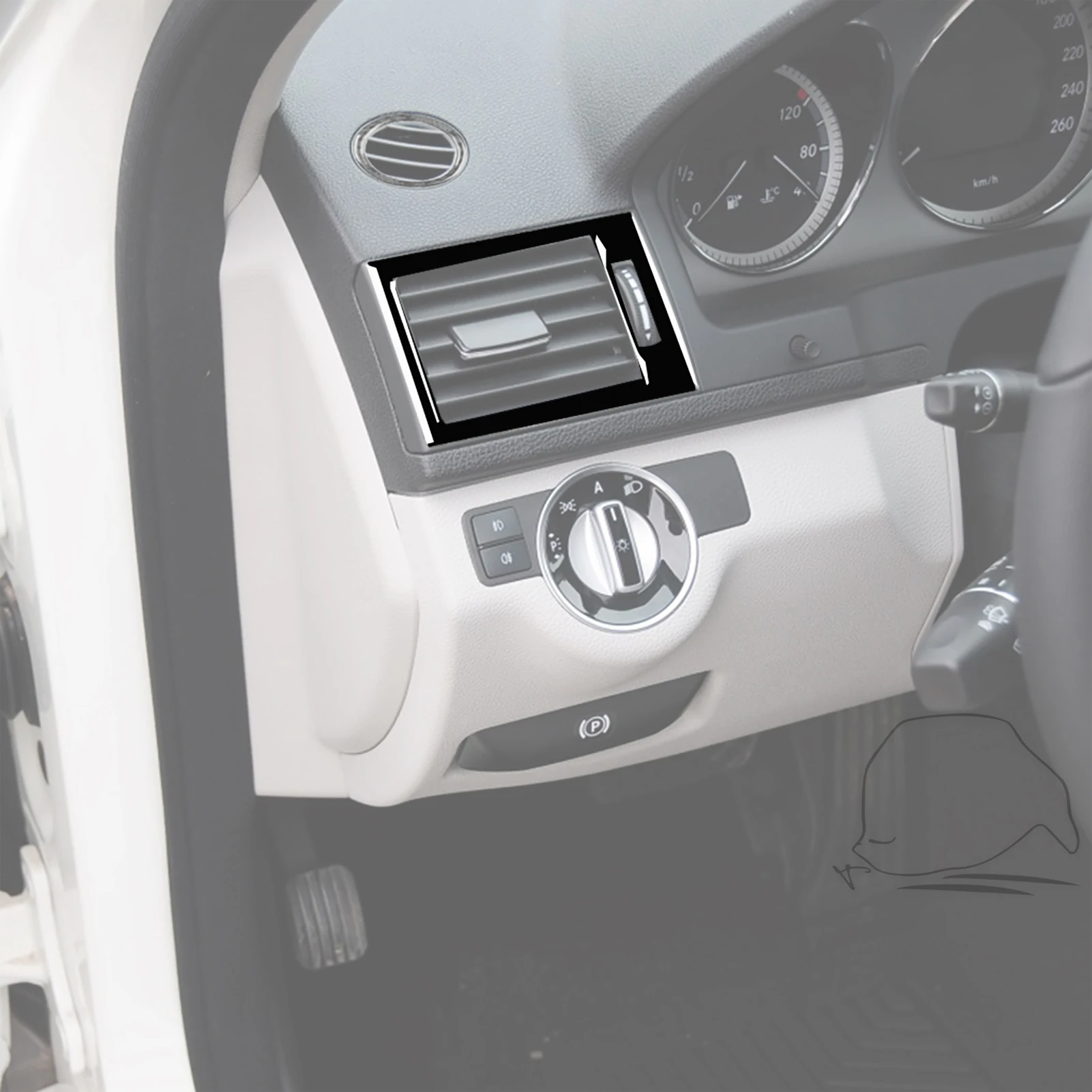 Dashboard Air Vent Outlet Decoration Trim Cover Piano Black Car Interior Accessories for Benz C-Class W204 2007 2008 2009 2010
