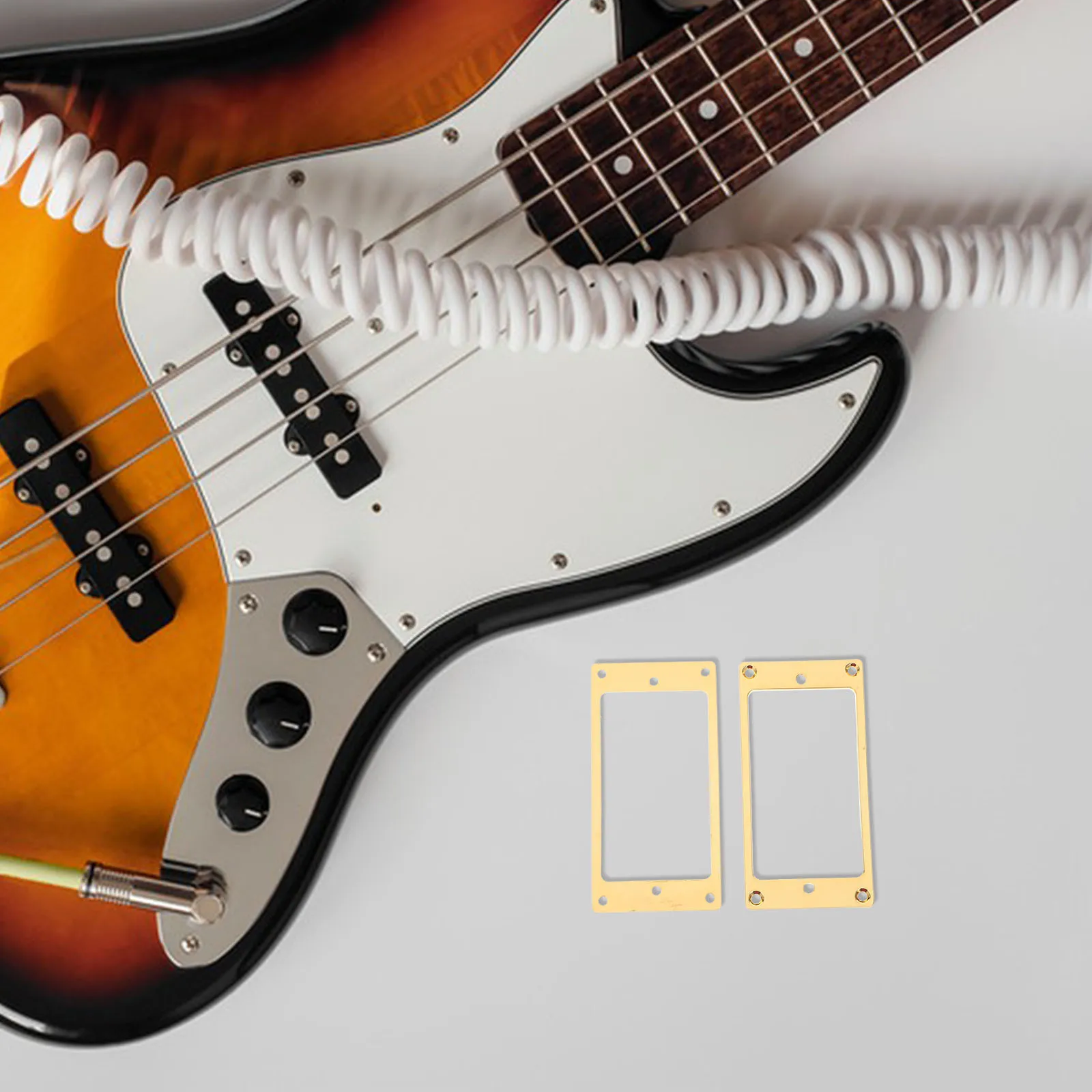 

4Pcs Guitar Pickup Frames Metal Electric Guitar Parts 2mm Thick Mounting Rings Stable Protective Cover Replacement