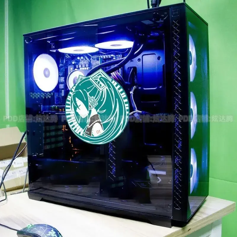 Hatsune Miku Pattern Reflective Small Sticker Body Glass Electric Vehicle Personalized Decoration Sticker Computer Case Decal
