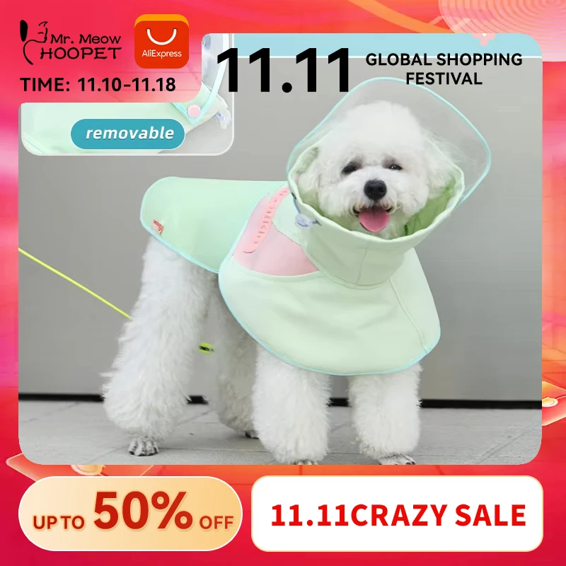 Dog Raincoat Puppy Rainy Day Out Waterproof Dirty Teddy Corgi Small and Medium Sized Dog Cape Poncho Pet Raincoat