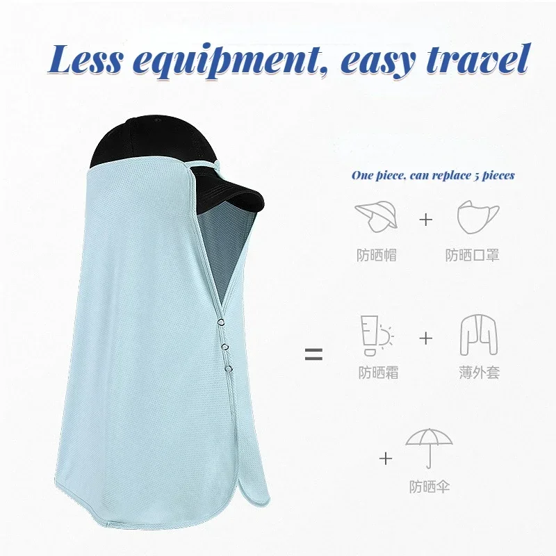 New Shawl Sunscreen Women Big Brim No Roof Sun Hat UPF 1000+ with Neck Cover Full Neck Protection UV Protection Beach Bucket Hat