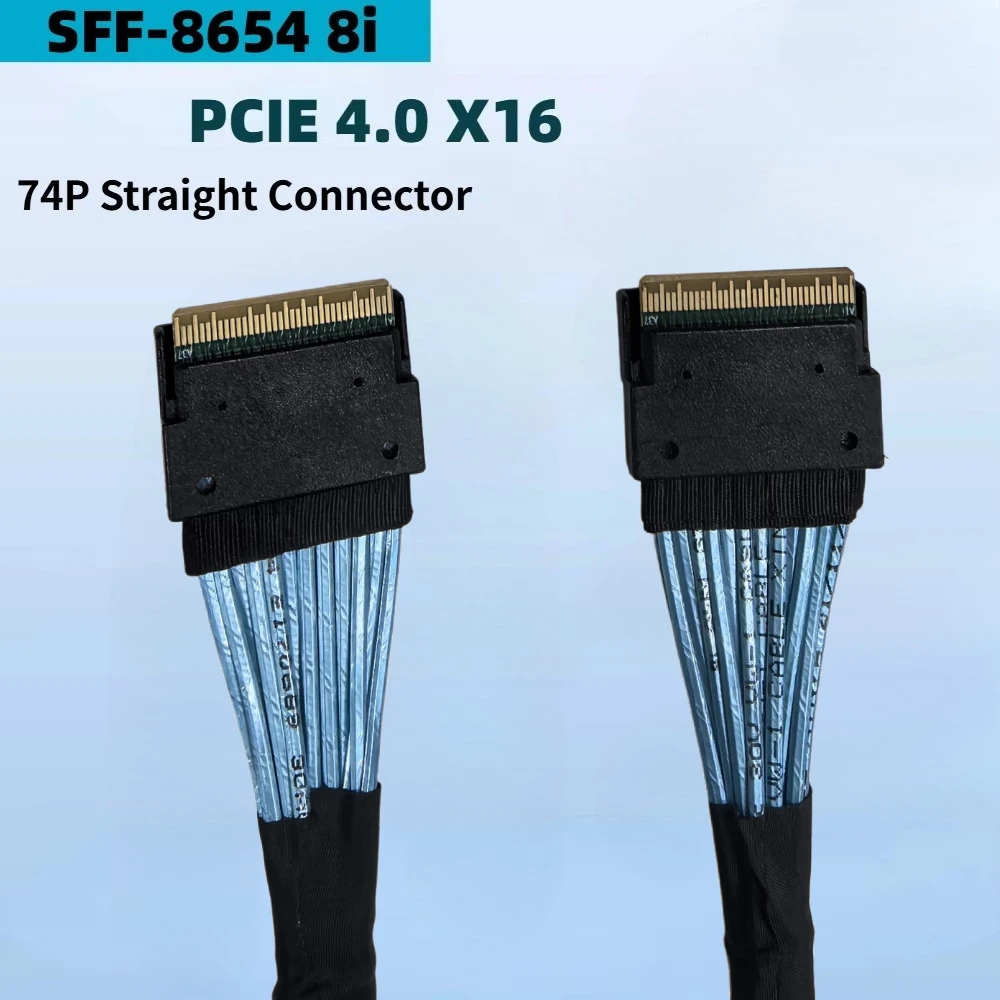 PCIE 4.0 X16 To SlimSAS SFF-8654 8i 74P Adapter Gen4 x8 High-Performance Cable 69CM For External Expansion Gaming GPU Base Plate