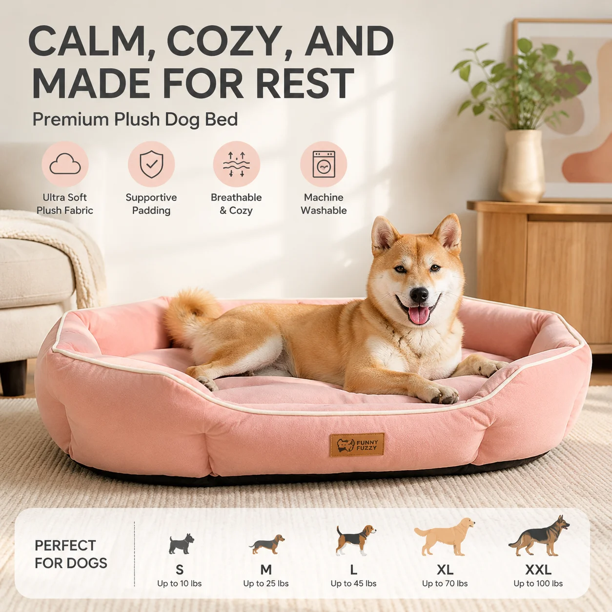 سرير للكلاب مريح وداعم للعظام، - مراجعة Pet Supplies Dog Wash وسعره