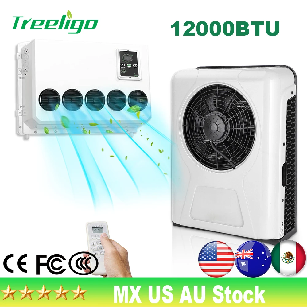 Treeligo 12000BTU سبليت الكهربائية وقوف السيارات مكيف الهواء نظام تكييف الهواء للسيارات 24 فولت للحافلة مخيم فان شاحنة جرار #1