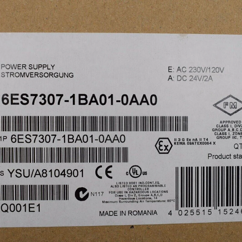 

New S7-300Adjustable Power Supply 6ES7307-1BA01-0AA0 6ES7 307-1BA01-0AA0 6ES73 07-1BA01-0AA0 Quick Shipping Warranty for OneYear