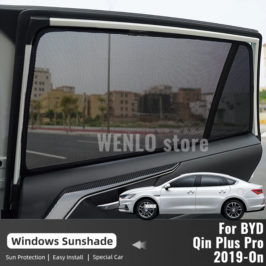 

For BYD Qin Plus Pro 2019-2023 Car Sunshade Shield Magnetic Front Windshield Blind Curtain Rear Side Baby Window Sun Shades