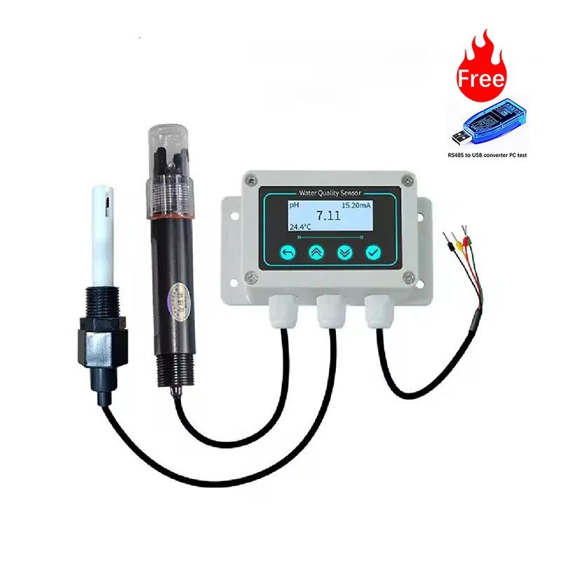 CE RS485 MULTI PARAMETER WATER EC PH PROBE 3 IN 1  SENSOR  WATER QUALITY ANALYSIS ELECTRODE FOR WATER TREATMENT