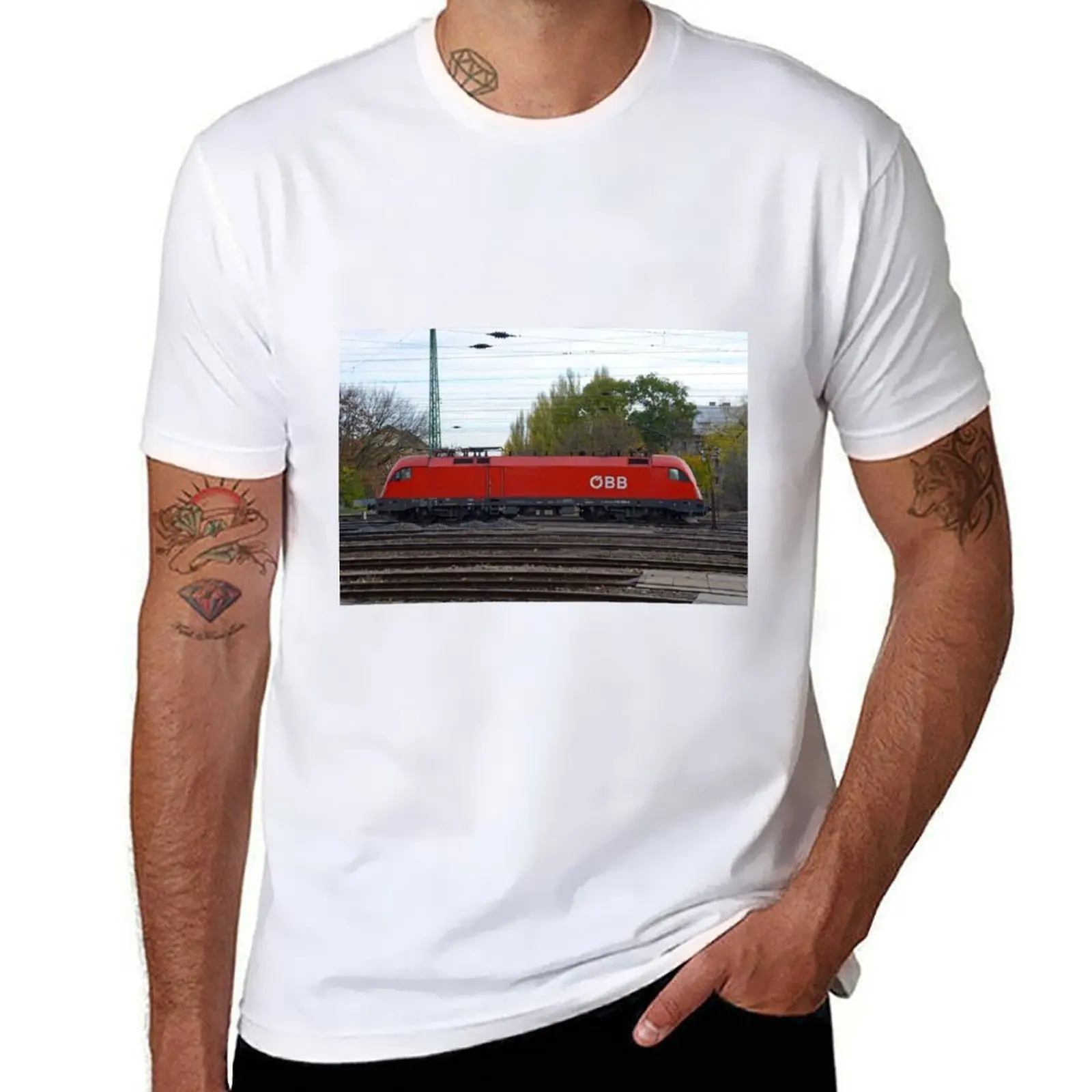 

OBB Austrian Railways Electric Loco T-Shirt t shirts for man cotton man t shirt heavy cotton T-Shirt