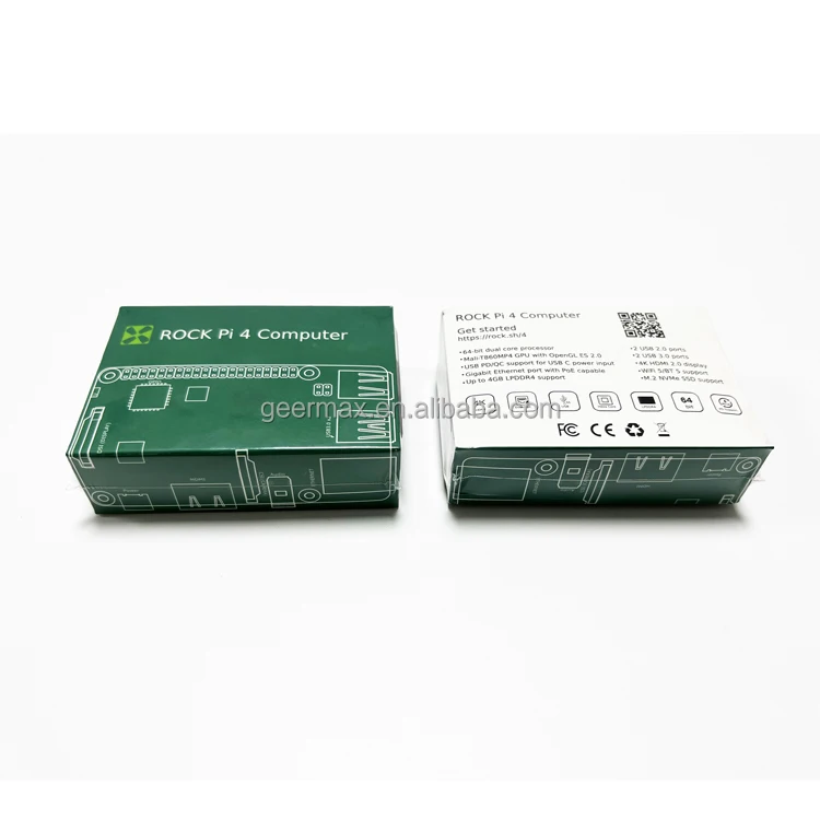 Rock Pi + 4G DDR4 32G eMMC Rockchip OP1 6it Hexa Core Based SBC Development Board Rock Pi 4 Model B+ 4GB With 16GB EMMC