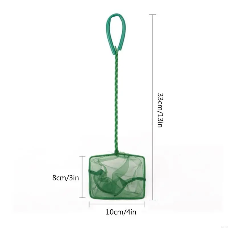 K3KD Aquarium Fish Net mines Skimmer nhỏ màu xanh lá cây bắt giữ tay cầm thoải mái