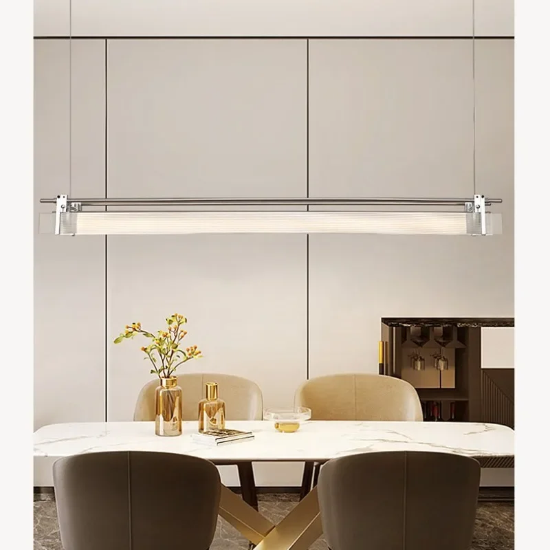 One-word restaurant bar optical axis chandelier designer exhibition hall cafe office front desk long lamp